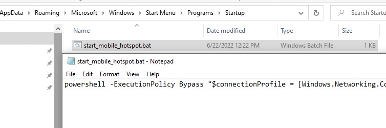 powershell скрипт для автоматического запуска точки доступа wifi в windows