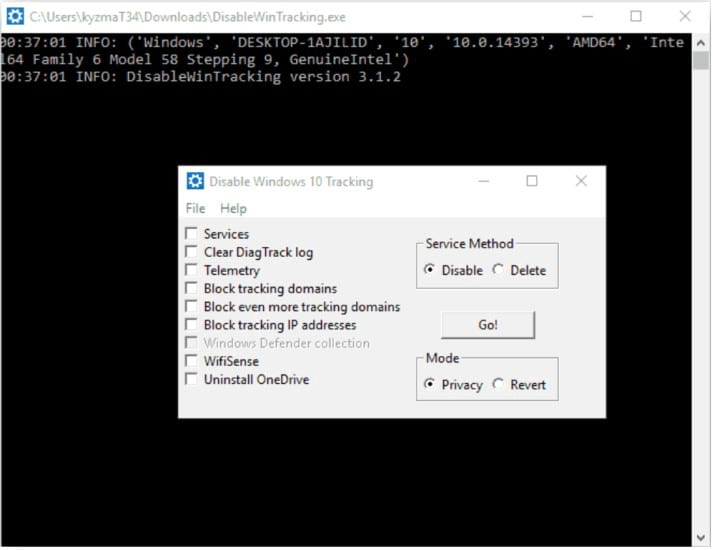 Disable Windows 10 Tracking