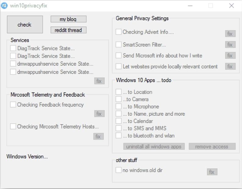 win10privacyfix Windows 10 Privacy Fixer