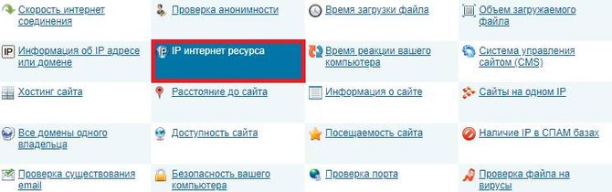 IP интернет ресурса