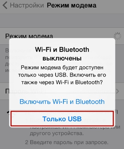 кнопка Только USB кнопка Только USB