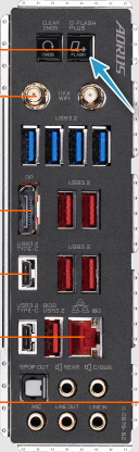 Задняя панель материнской платы GIGABYTE Z690 AORUS MASTER