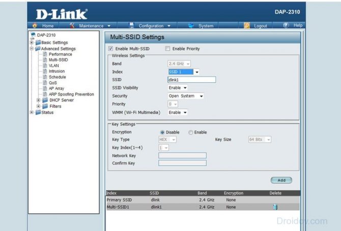 создание нескольких соединений на маршрутизаторе d-link