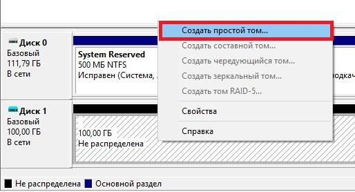Создание простого тома
